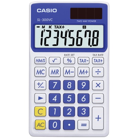 CASIO Solar Wallet Calculator with 8-Digit Display (Blue) SL300VCBESIH